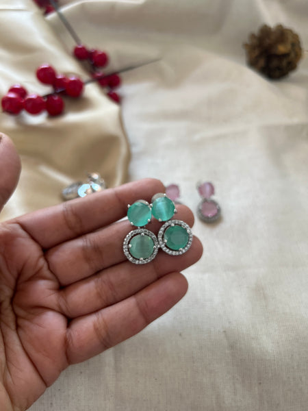 Double stone earrings