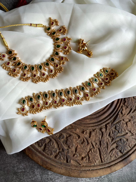 Kemp tear drop choker with studs