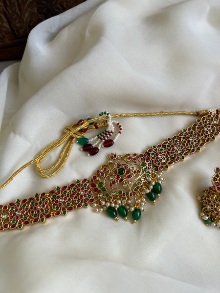 Kemp peacock choker with Jhumkas