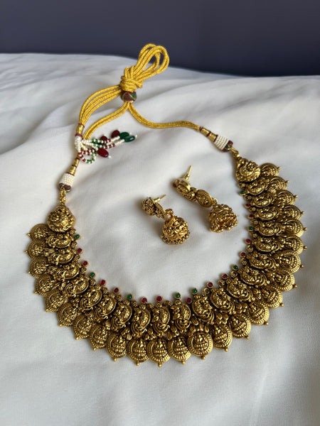 Lakshmi peacock Nagas necklace with jhumkas