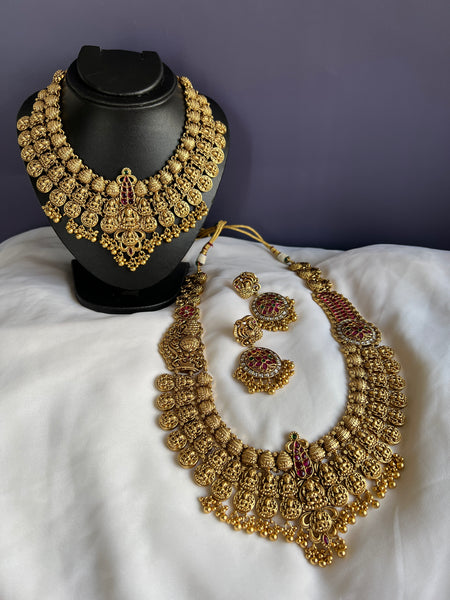 Bridal Lakshmi kemp necklace with Chaandbalis