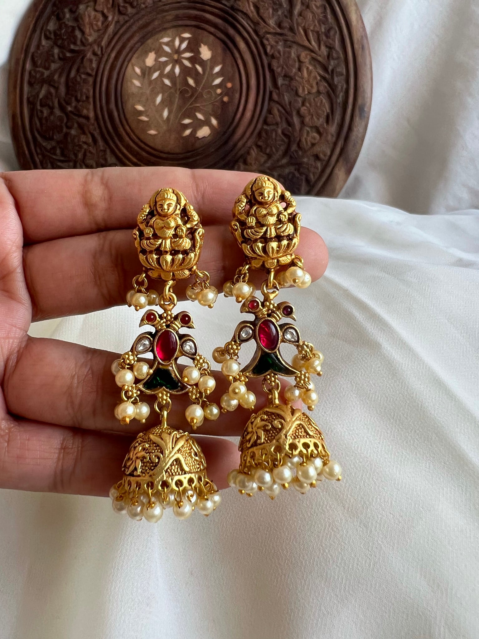 Buy Real Gold Design Light Weight Large Jhumka Earrings for Wedding