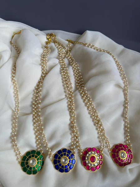 Kundan flower Pearl haram