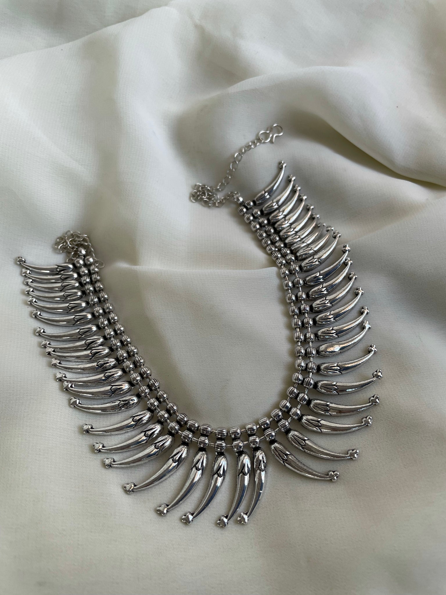 Oxidised spike necklace