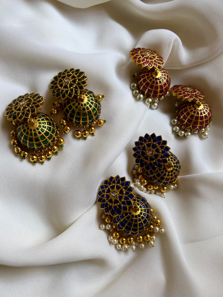 Kundan floral Jhumkas - I