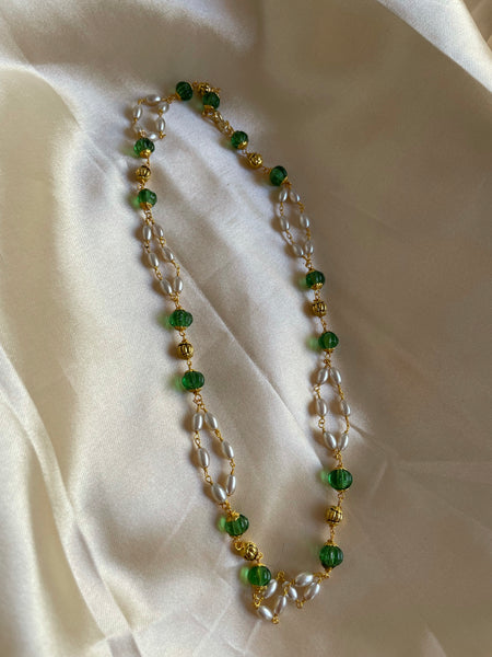 Pumpkin bead Pearl maala