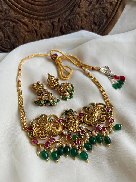 Lakshmi peacock choker with Jhumkas