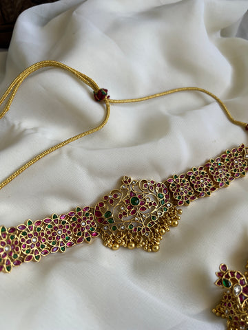 Kemp peacock choker with Jhumkas