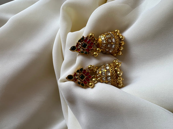 White Kundan Jhumkas