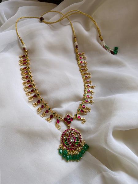 Kundan peacock tear drop maala