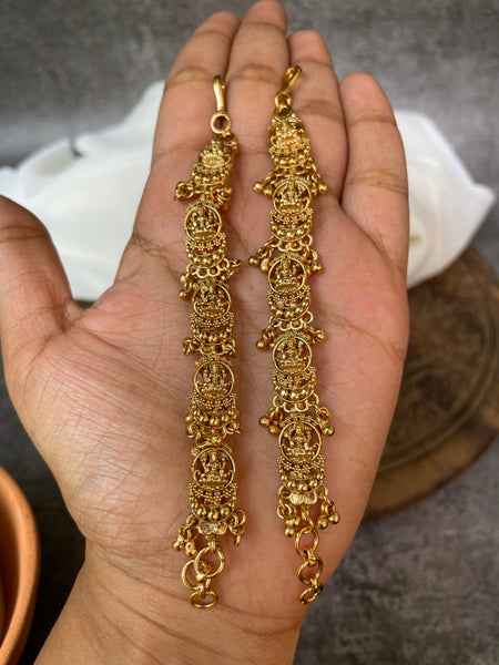 Lakshmi gold drops earrings chain