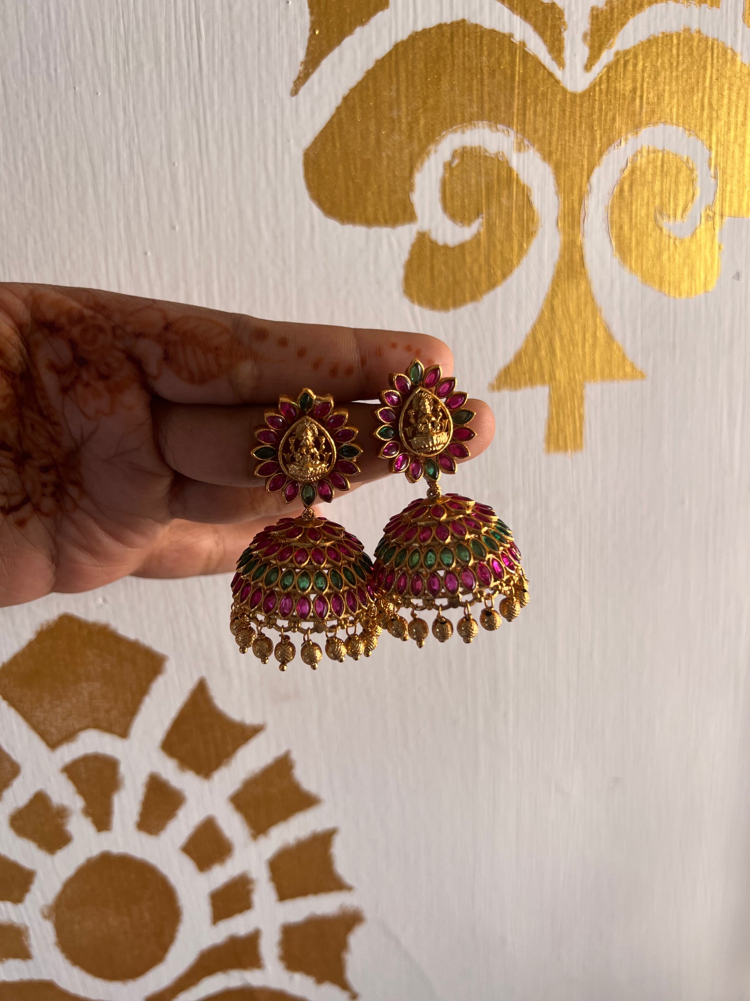 Lakshmi ruby jhumkas