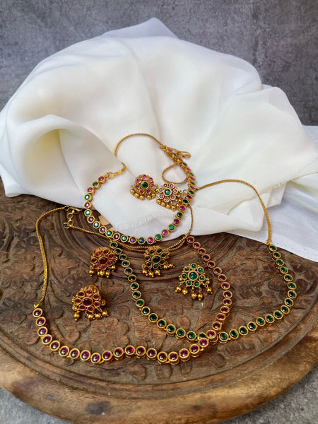 Single layer Kemp attigai with studs - Design A