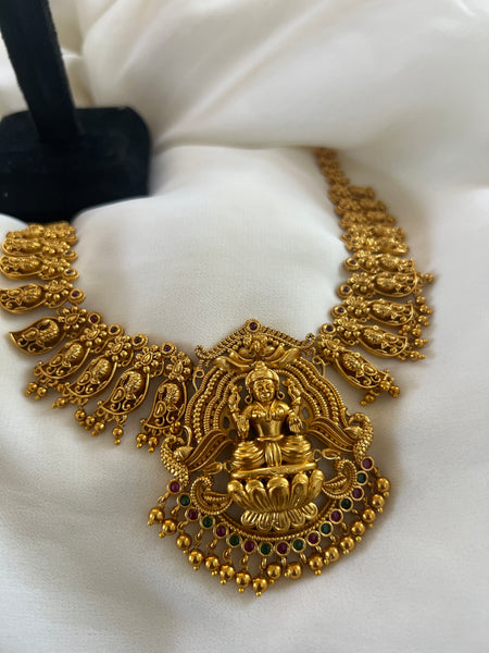 Lakshmi temple necklace with jhumkas