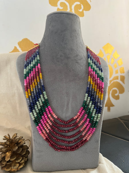 7 line bead Multi color maala