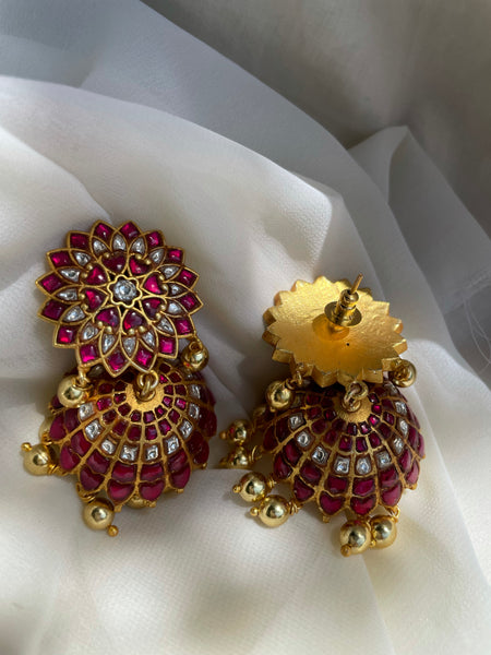 Kundan floral Jhumkas - I