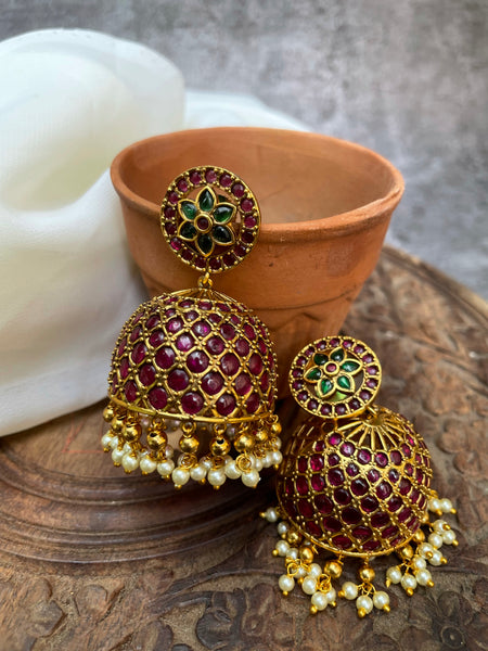 Jumbo kemp Jhumkas-  4 Colors