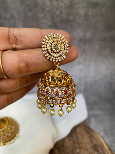 Ad cutwork Jhumkas Jumbo and mini