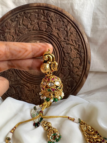 Kemp Gajalakshmi Necklace with Jhumkas