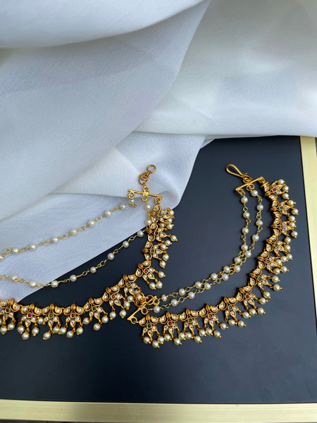 Flower mattal with Pearl strings
