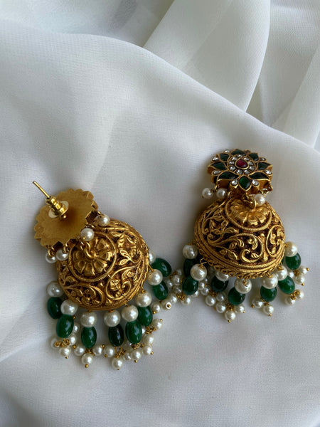 Jumbo emerald Nagas Jhumkas