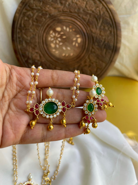 Pearl Mangal sutra with gold drops
