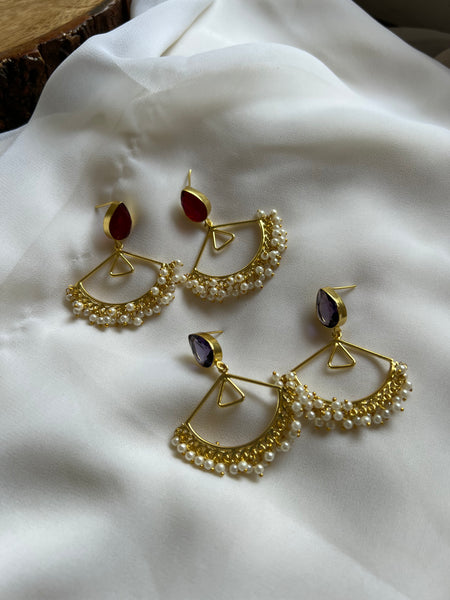 Tear drop stone pearl balis