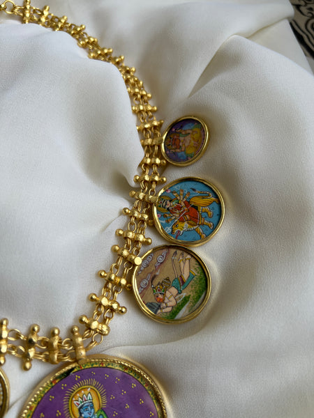 Amrapali inspired hand painted temple necklace