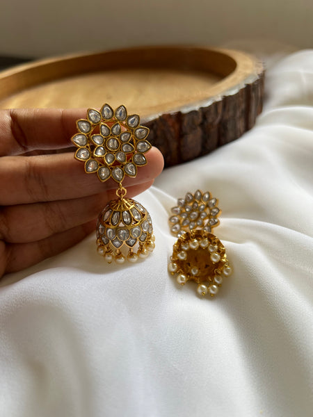 Kundan flower Jhumkas