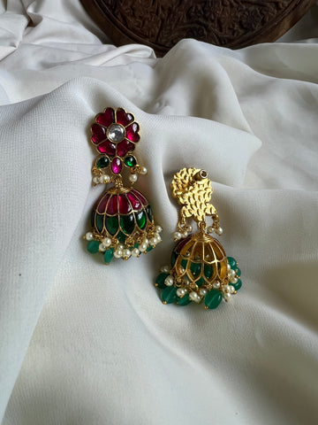 Kundan floral Jhumkas