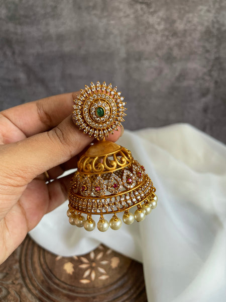 Ad cutwork Jhumkas Jumbo and mini