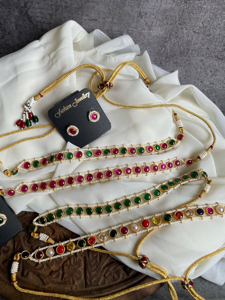 Delicate kemp choker with studs - Design A