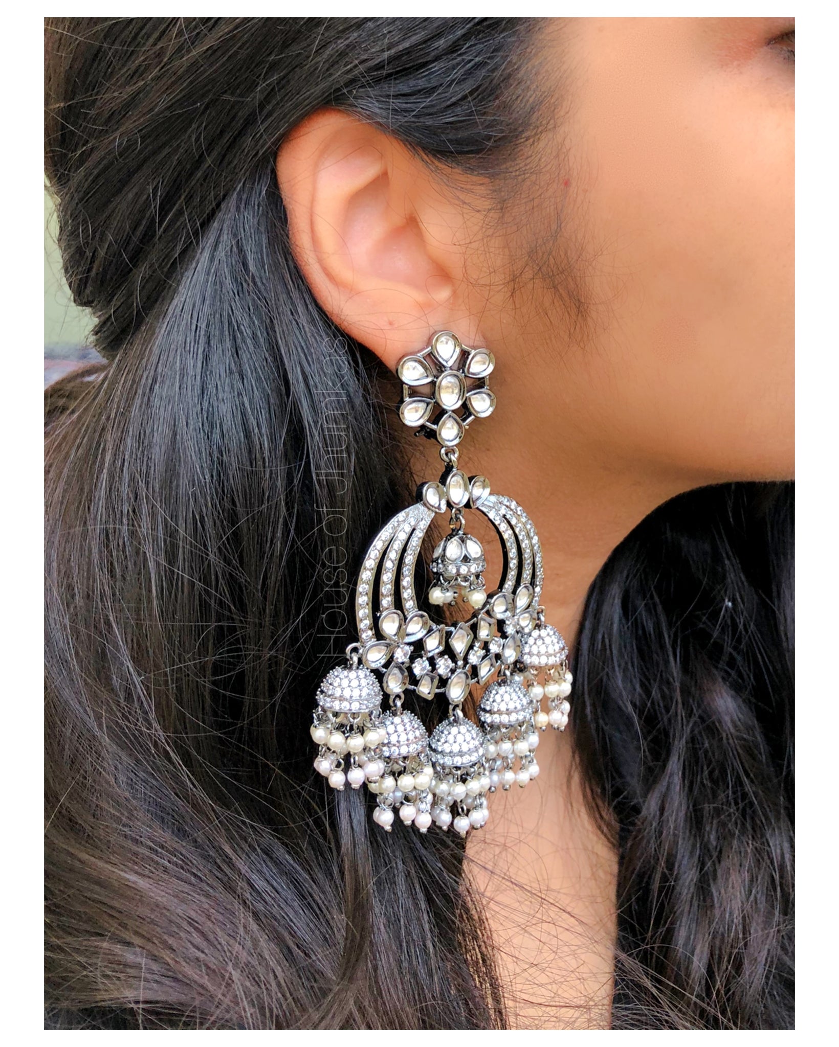 Victorian style Balis with jhumkas