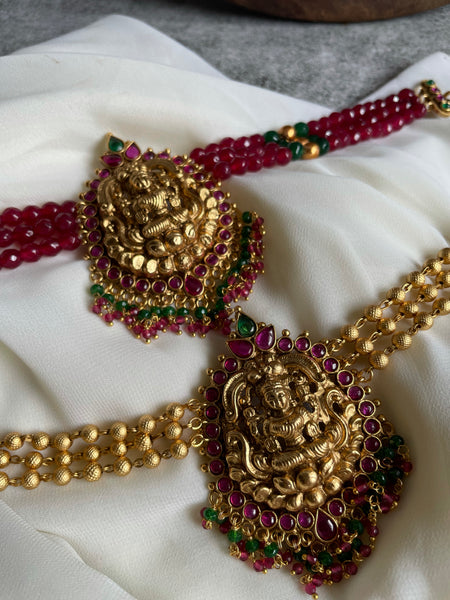 Nagas Lakshmi bead choker with studs