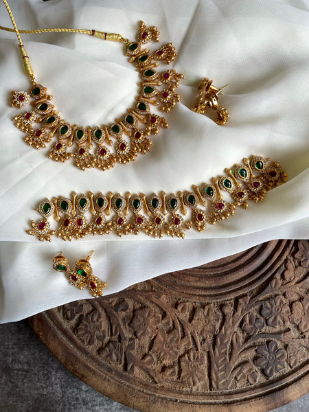 Kemp tear drop choker with studs
