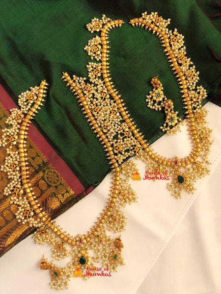 Classic Guttapusalu with earrings  (gold/silver )