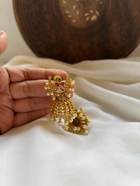 Kemp stone Chand Jhumkas