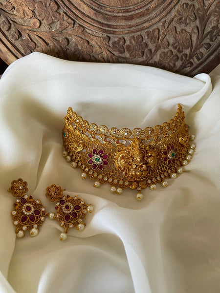 Lakshmi bridal full neck choker with earrings