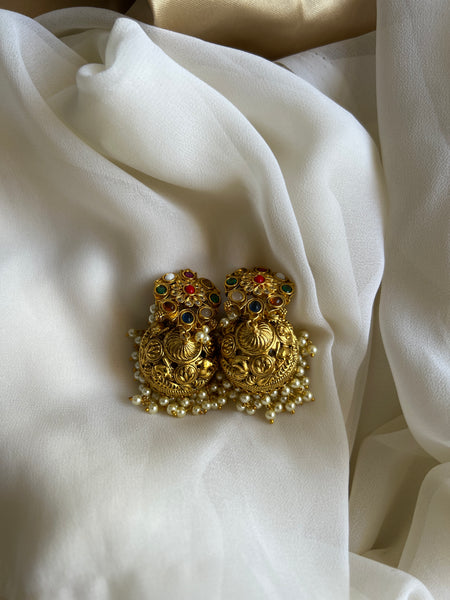 Navaratna floral Nagas Jhumkas