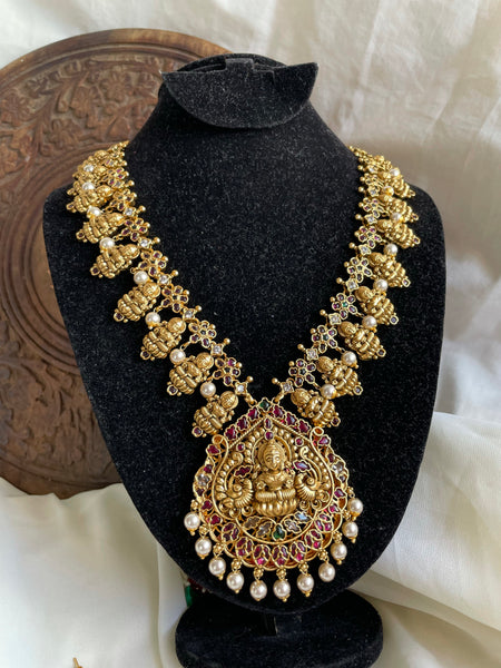 Antique Nagas Lakshmi with kemp work and Chaandbalis