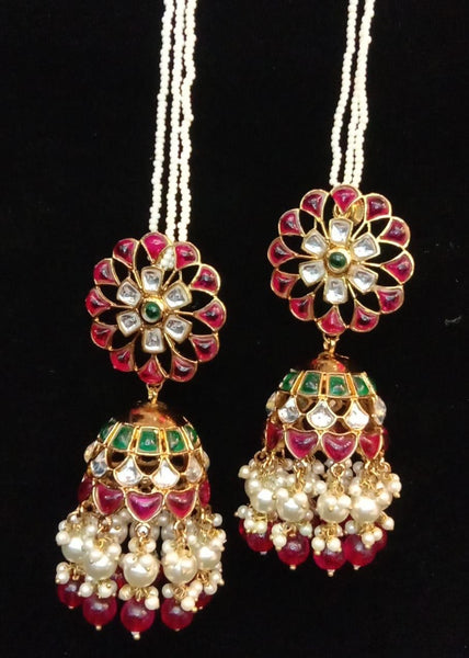 Kundan double layer Jhumkas
