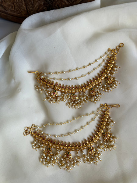 Bridal Guttapusalu 3 layer earring chain