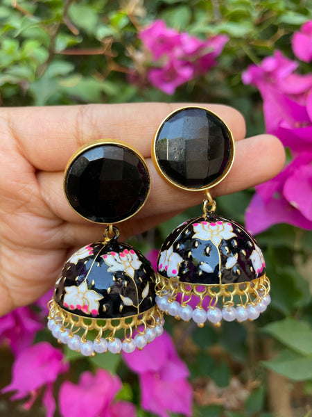 Candy top hand painted Jhumkas - 11 Color options