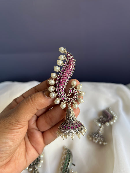 Kemp Mayil ear cuff jhumkas