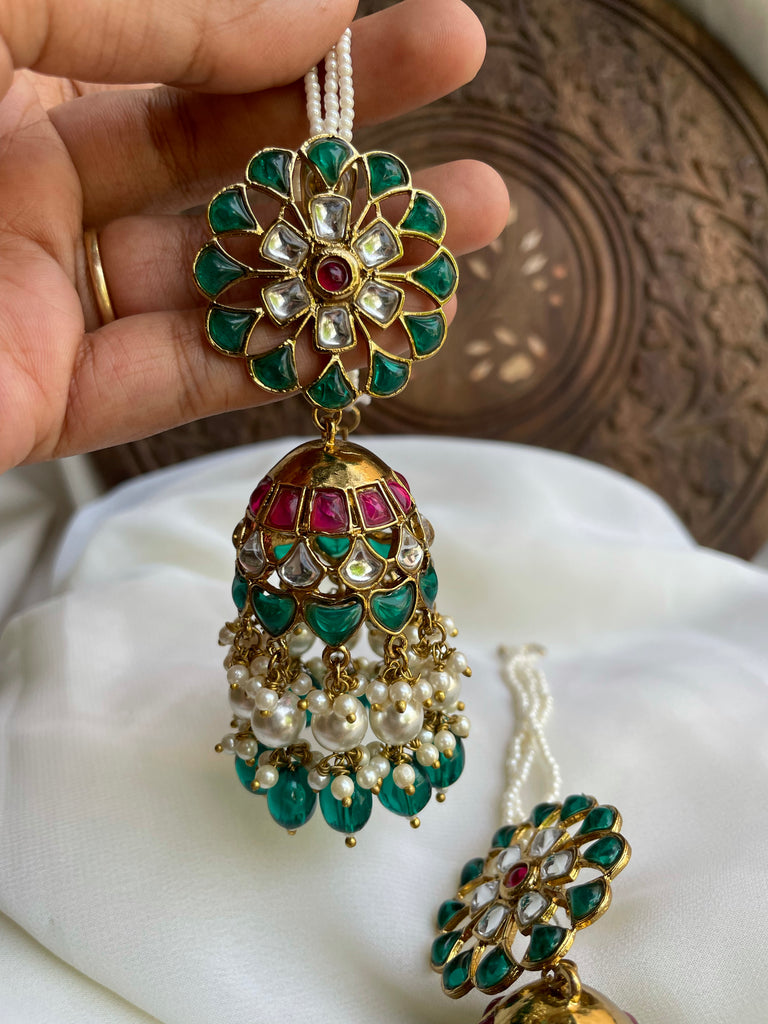 Buy Inaraa Traditional Silver-plated Jhumka Earrings White Kundan Work  (KDB-2376708)