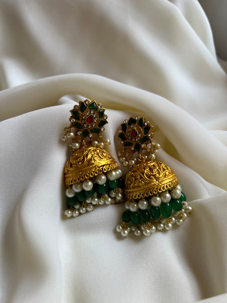 Jumbo emerald Nagas Jhumkas