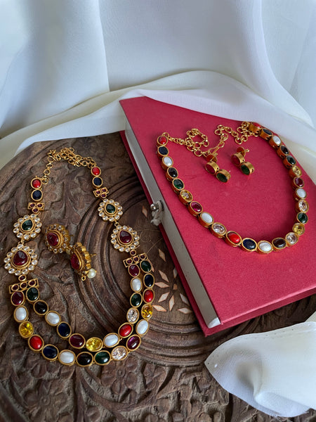 Grand navaratna necklace set