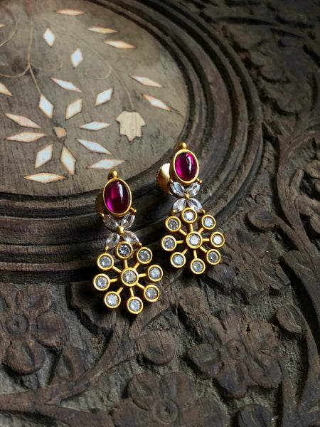 Navaratna flower drop necklace ( in 2 styles)