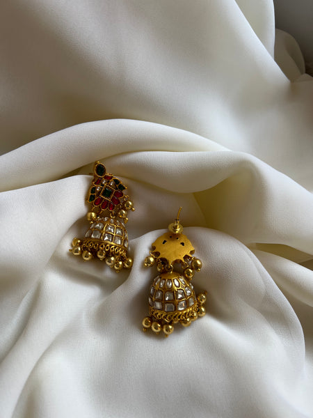 White Kundan Jhumkas