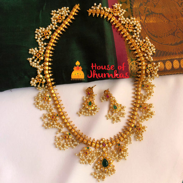 Classic Guttapusalu with earrings  (gold/silver )